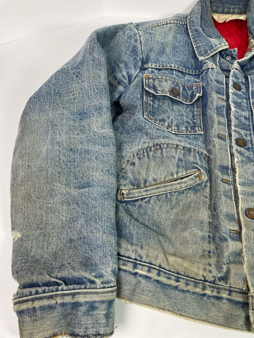 Vintage 1970s JCPenney Indigo Super Denim Quilt Lined Trucker Jacket - Picture 6 of 14